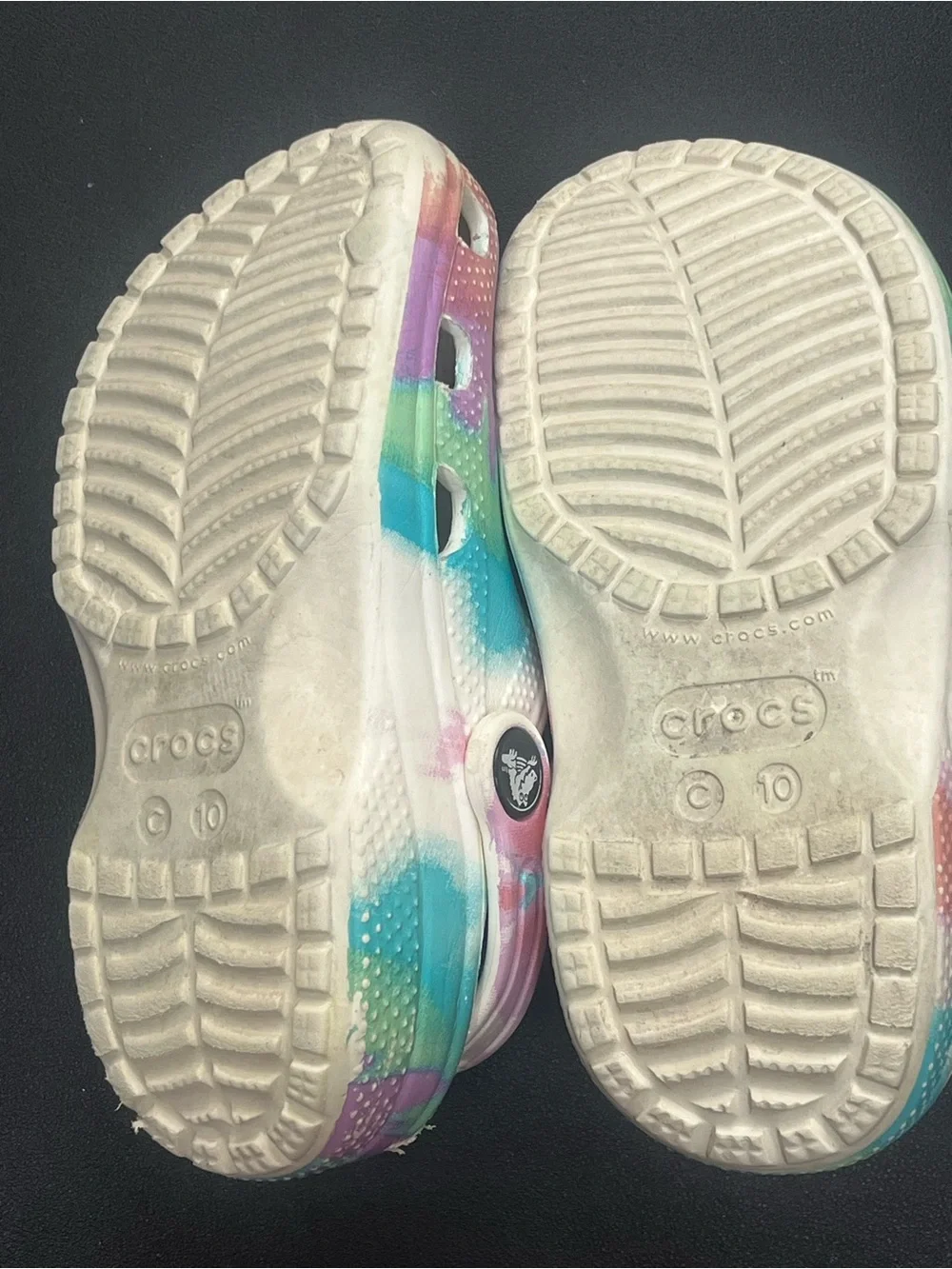 Crocs Kids Classic Tie Dye Clogs White Pink Purple Blue Size C10